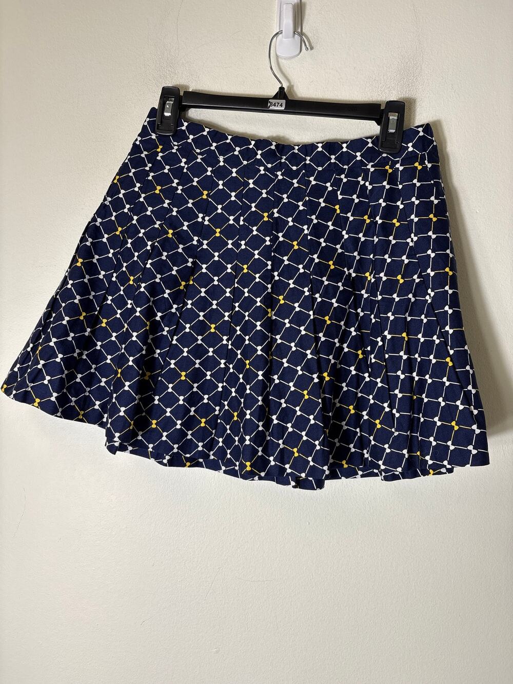 NWT Buru Navy Bows "The Classic Pleated Tennis Skirt" Sz M